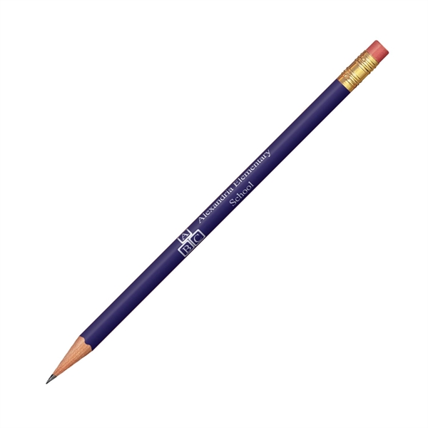 7.37" x 0.30" round wooden No. 2 pencil with gold-colored ferrule... from ASI 62088 IDProductsource
