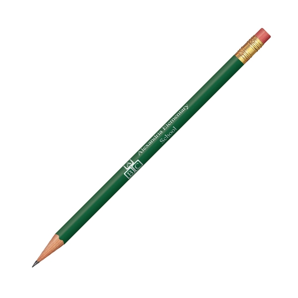 7.37" x 0.30" round wooden No. 2 pencil with gold-colored ferrule... from ASI 62088 IDProductsource