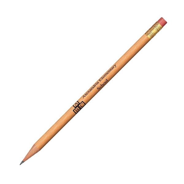 7.37" x 0.30" round wooden No. 2 pencil with gold-colored ferrule... from ASI 62088 IDProductsource