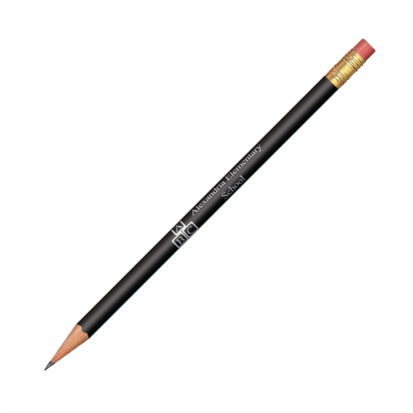 7.37" x 0.30" round wooden No. 2 pencil with gold-colored ferrule... from ASI 62088 IDProductsource