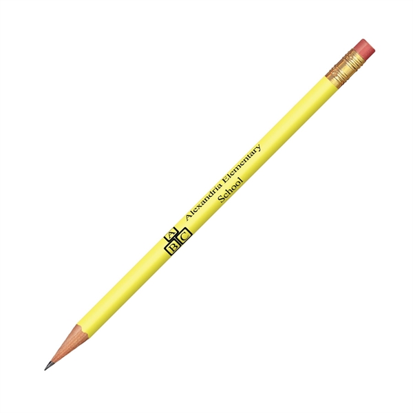 7.37" x 0.30" round wooden No. 2 pencil with gold-colored ferrule... from ASI 62088 IDProductsource