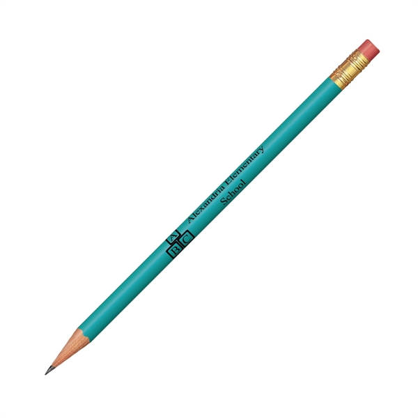7.37" x 0.30" round wooden No. 2 pencil with gold-colored ferrule... from ASI 62088 IDProductsource
