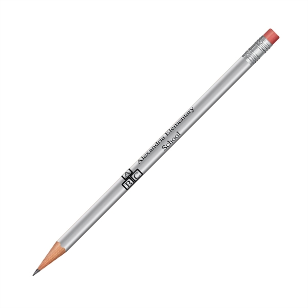 7.37" x 0.30" round wooden No. 2 pencil with gold-colored ferrule... from ASI 62088 IDProductsource