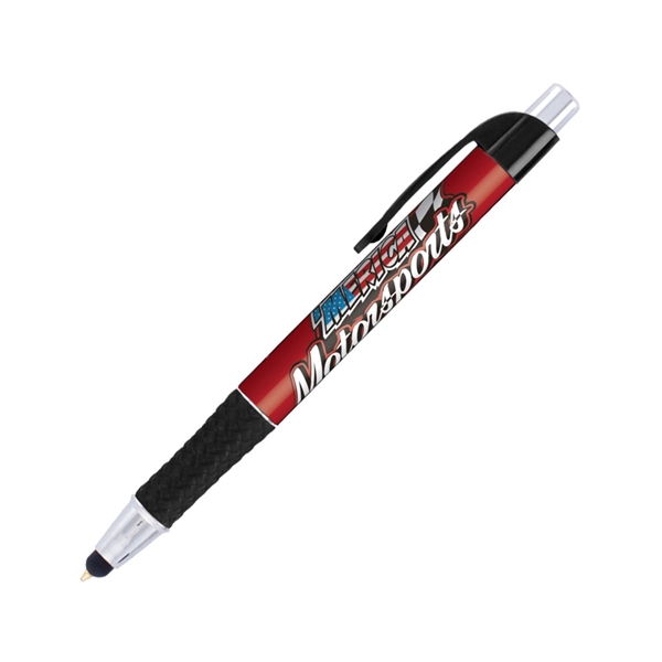 Plastic plunger action ballpoint pen and device stylus with color matched... from ASI 62088 IDProductsource