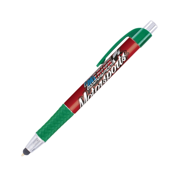 Plastic plunger action ballpoint pen and device stylus with color matched... from ASI 62088 IDProductsource