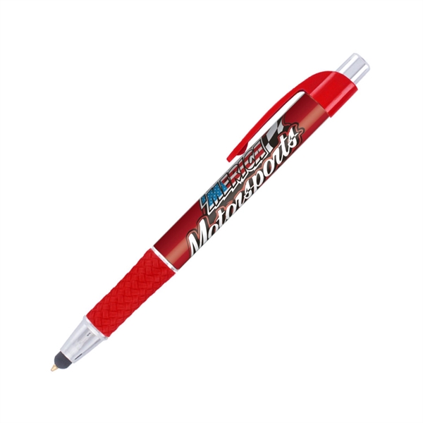Plastic plunger action ballpoint pen and device stylus with color matched... from ASI 62088 IDProductsource