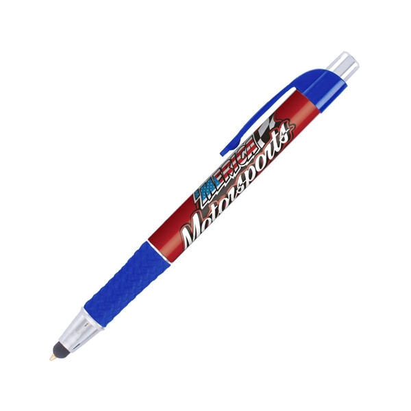 Plastic plunger action ballpoint pen and device stylus with color matched... from ASI 62088 IDProductsource