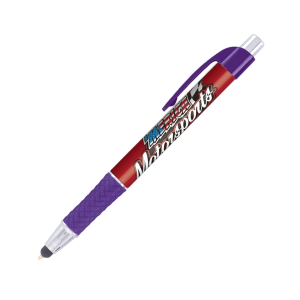 Plastic plunger action ballpoint pen and device stylus with color matched... from ASI 62088 IDProductsource