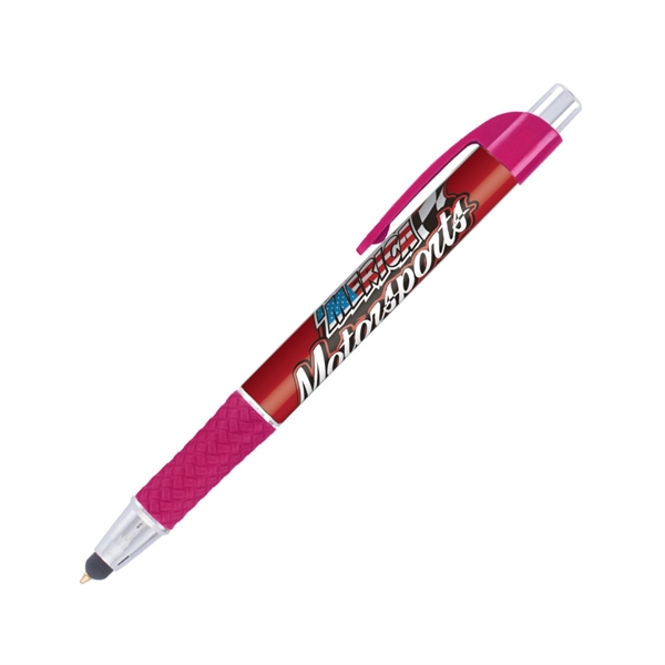 Plastic plunger action ballpoint pen and device stylus with color matched... from ASI 62088 IDProductsource