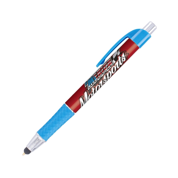 Plastic plunger action ballpoint pen and device stylus with color matched... from ASI 62088 IDProductsource
