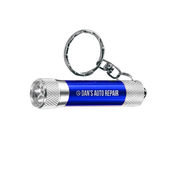 2.75" x 0.5" metal keychain with miniature LED flashlight and split... from ASI 62088 IDProductsource