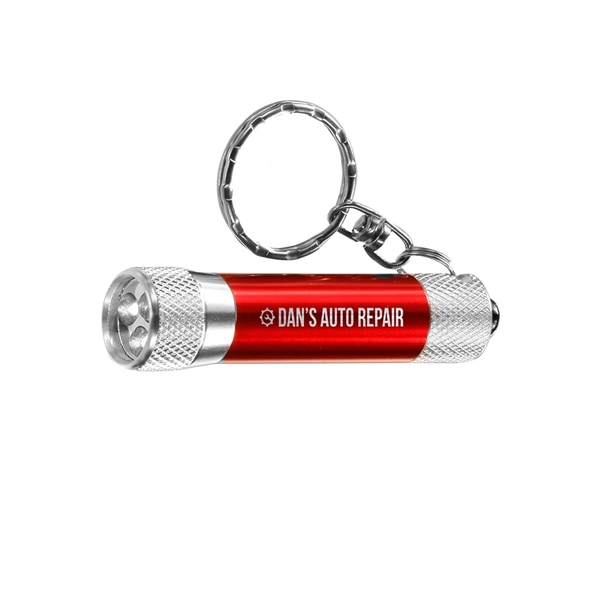 2.75" x 0.5" metal keychain with miniature LED flashlight and split... from ASI 62088 IDProductsource