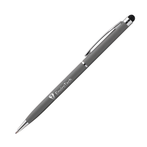 Metal ballpoint pen with rubberized finish, chrome accents, pocket clip and... from ASI 62088 IDProductsource