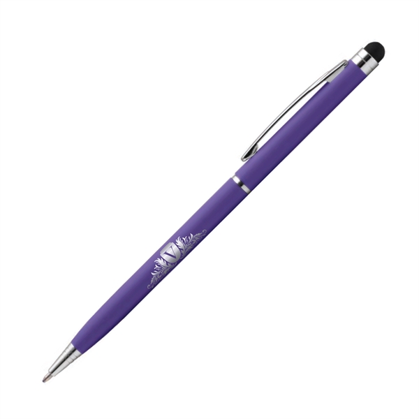Metal ballpoint pen with rubberized finish, chrome accents, pocket clip and... from ASI 62088 IDProductsource