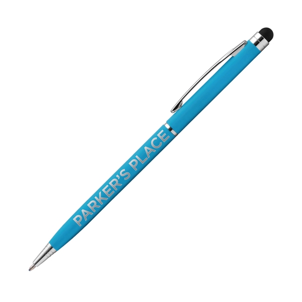 Metal ballpoint pen with rubberized finish, chrome accents, pocket clip and... from ASI 62088 IDProductsource