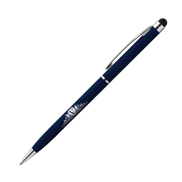Metal ballpoint pen with rubberized finish, chrome accents, pocket clip and... from ASI 62088 IDProductsource