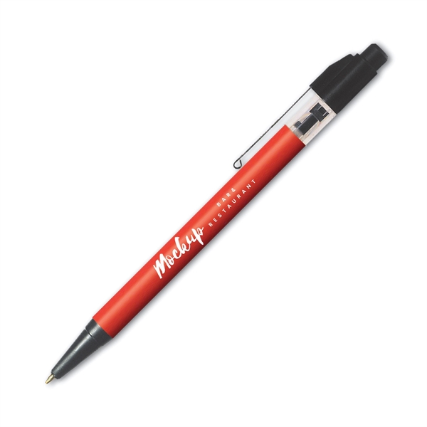 5.53" x .37" x 1.16" plastic click-action pen with pocket clip.... from ASI 62088 IDProductsource