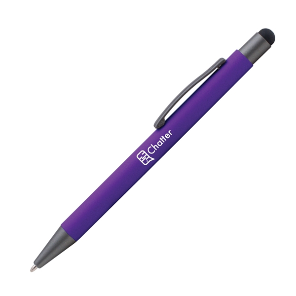 Aluminum ballpoint pen and device stylus with rubberized finish and pocket... from ASI 62088 IDProductsource