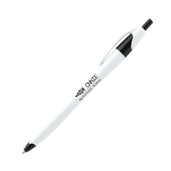 Plastic medium plunger action ballpoint pen with pocket clip.... from ASI 62088 IDProductsource