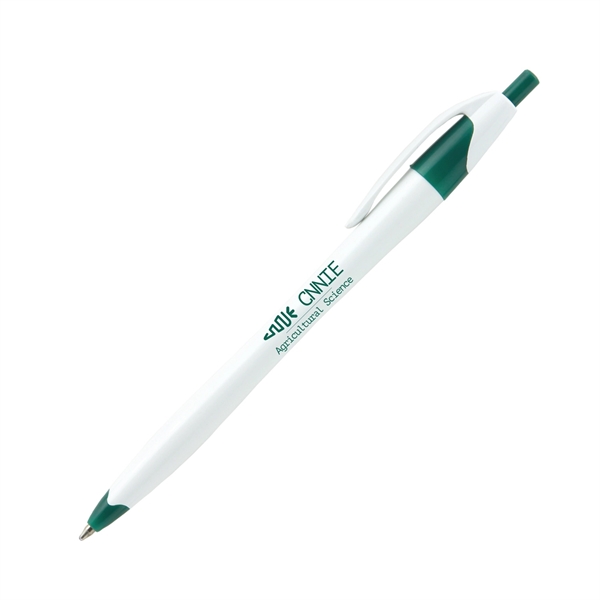 Plastic medium plunger action ballpoint pen with pocket clip.... from ASI 62088 IDProductsource