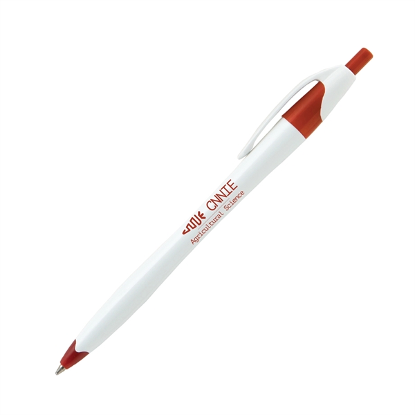 Plastic medium plunger action ballpoint pen with pocket clip.... from ASI 62088 IDProductsource