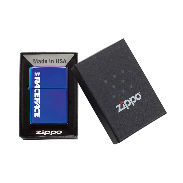 The new High Polish Indigo Genuine Zippo windproof lighter. All metal... from ASI 46170 Compass Industries Inc