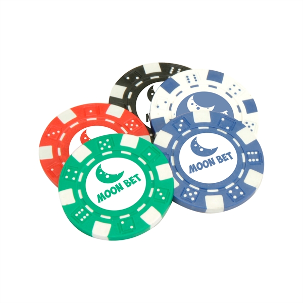 1.25" round ABS composite resin 11.6 g poker chip with four-color... from ASI 62088 IDProductsource