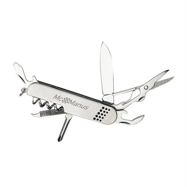 0.5" x 3" x 0.62" stainless steel pocketknife with 10 functions.... from ASI 67866 Logomark/Valumark