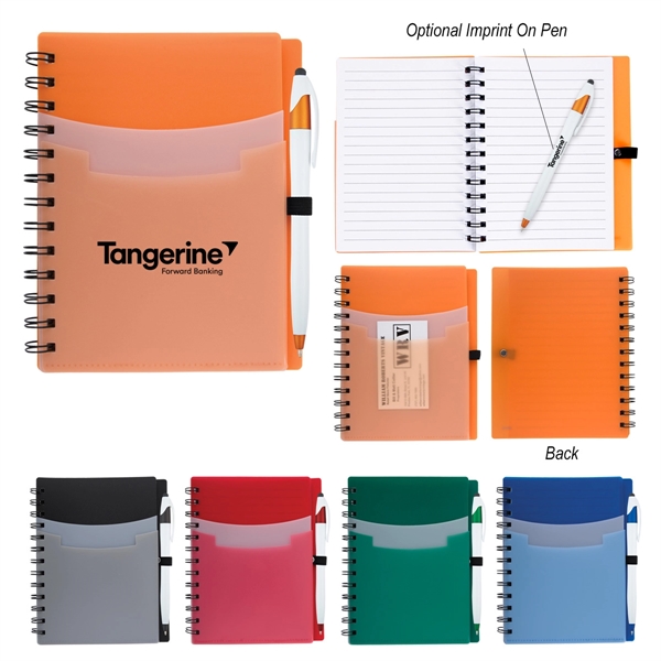 5" x 7" notebook with wire binding, 70 lined pages, polyurethane... from ASI 61125 Hit Promotional Products / Hit®