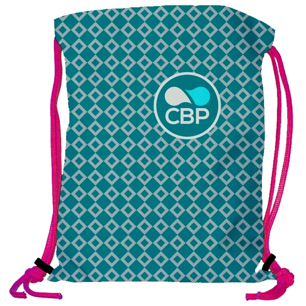 Super Double Sided Sublimated Drawstring Backpack - Show Off Full Color... from ASI 67557 LimeLight Ent