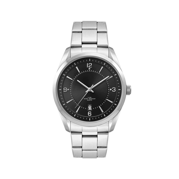 Men's stylish watch featuring a black sunray dial with a 42mm... from ASI 67866 Logomark/Valumark