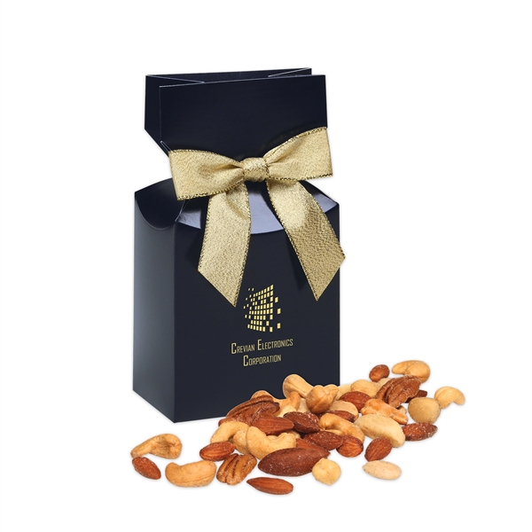 Navy gift box filled with deluxe mixed nuts.... from ASI 68680 Maple Ridge Farms Inc
