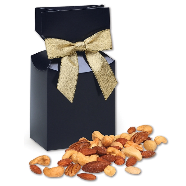 Navy gift box filled with deluxe mixed nuts.... from ASI 68680 Maple Ridge Farms Inc