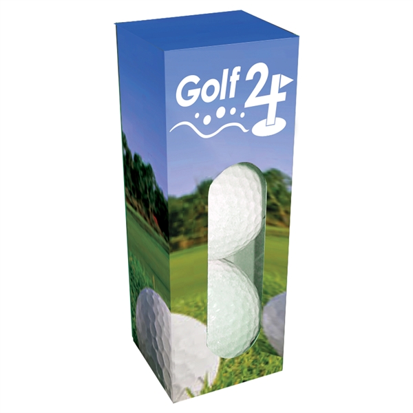 Laminated cardboard golf ball sleeves with viewing window and four-color imprint.... from ASI 61125 Hit Promotional Products / Hit®