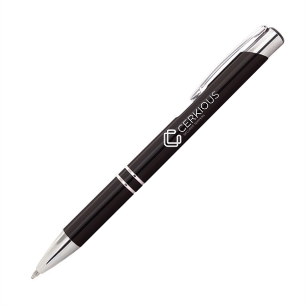 Medium ballpoint pen with metallic barrel, pocket clip and chrome accents.... from ASI 62088 IDProductsource