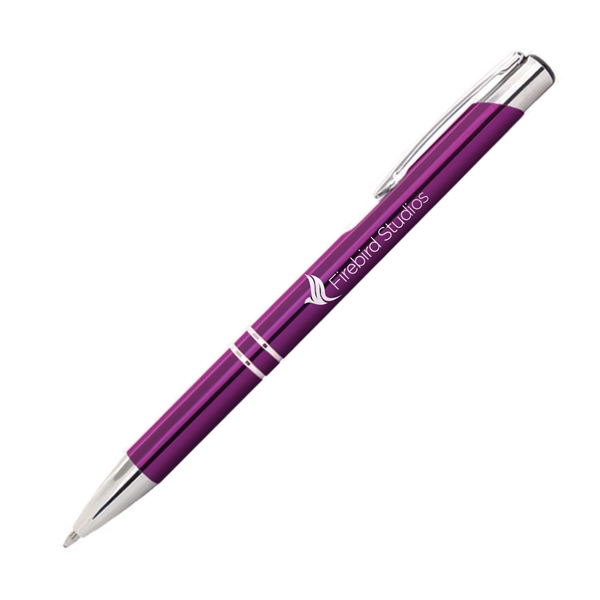 Medium ballpoint pen with metallic barrel, pocket clip and chrome accents.... from ASI 62088 IDProductsource