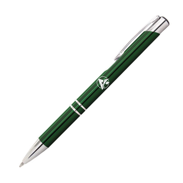 Medium ballpoint pen with metallic barrel, pocket clip and chrome accents.... from ASI 62088 IDProductsource