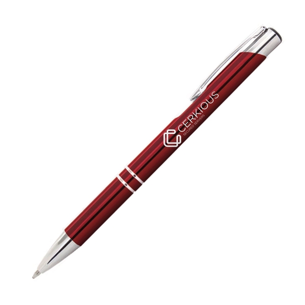Medium ballpoint pen with metallic barrel, pocket clip and chrome accents.... from ASI 62088 IDProductsource