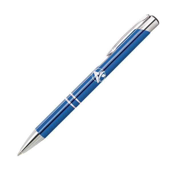 Medium ballpoint pen with metallic barrel, pocket clip and chrome accents.... from ASI 62088 IDProductsource