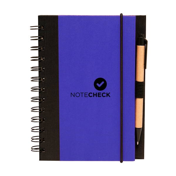 5" x 7" Duotone 80-page spiral notebook with pen and elastic... from ASI 62088 IDProductsource