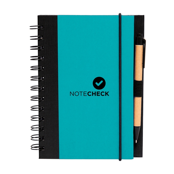5" x 7" Duotone 80-page spiral notebook with pen and elastic... from ASI 62088 IDProductsource