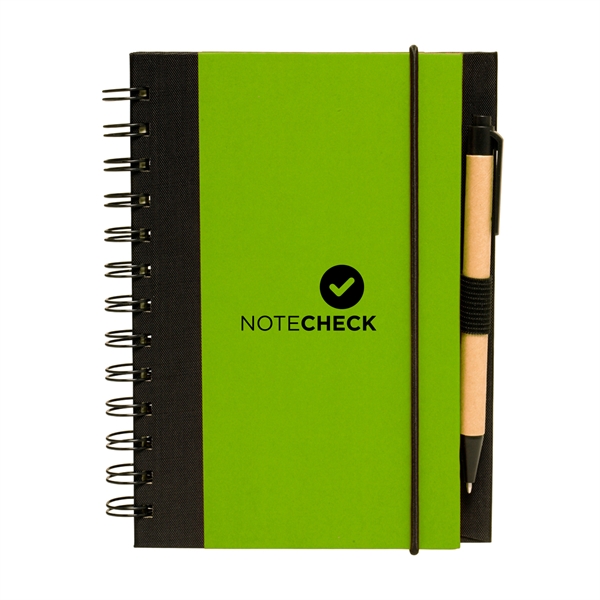5" x 7" Duotone 80-page spiral notebook with pen and elastic... from ASI 62088 IDProductsource
