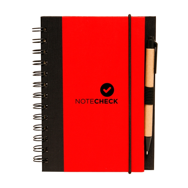 5" x 7" Duotone 80-page spiral notebook with pen and elastic... from ASI 62088 IDProductsource