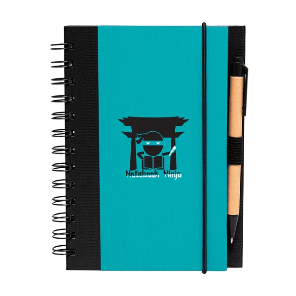 5" x 7" Duotone 80-page spiral notebook with pen and elastic... from ASI 62088 IDProductsource