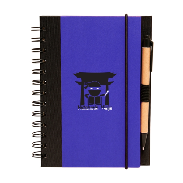 5" x 7" Duotone 80-page spiral notebook with pen and elastic... from ASI 62088 IDProductsource