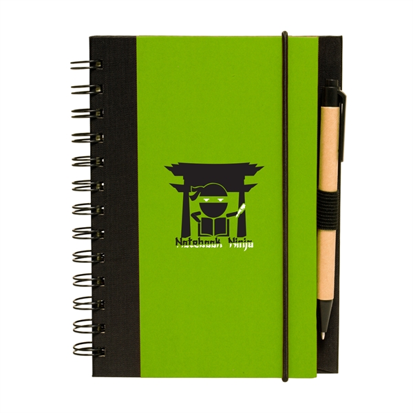5" x 7" Duotone 80-page spiral notebook with pen and elastic... from ASI 62088 IDProductsource