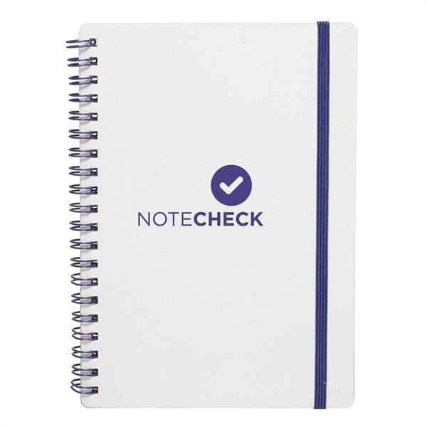 5" x 7" white 80-page spiral bound notebook with plastic cover... from ASI 62088 IDProductsource