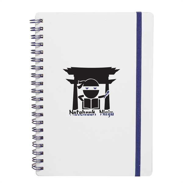 5" x 7" white 80-page spiral bound notebook with plastic cover... from ASI 62088 IDProductsource