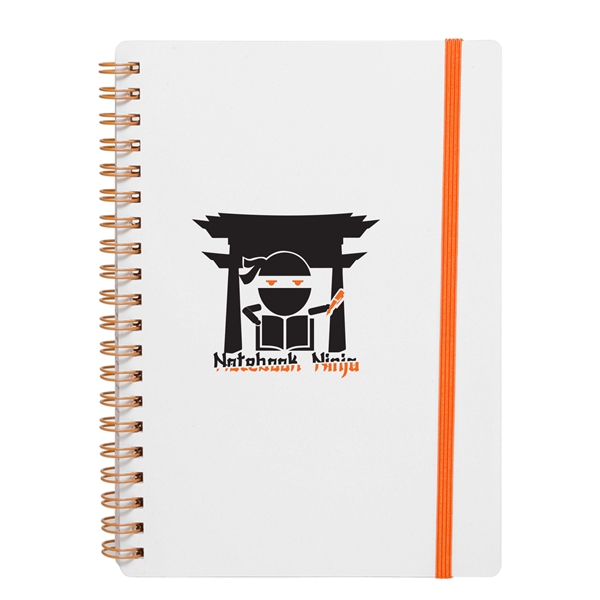 5" x 7" white 80-page spiral bound notebook with plastic cover... from ASI 62088 IDProductsource