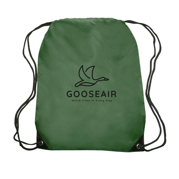 14" x 18" 210 Denier polyester drawstring backpack with polyurethane leather... from ASI 62088 IDProductsource